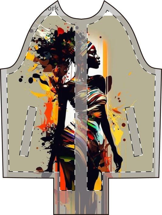 Artistic Women's Varsity Jacket - Colorful Afrocentric Design