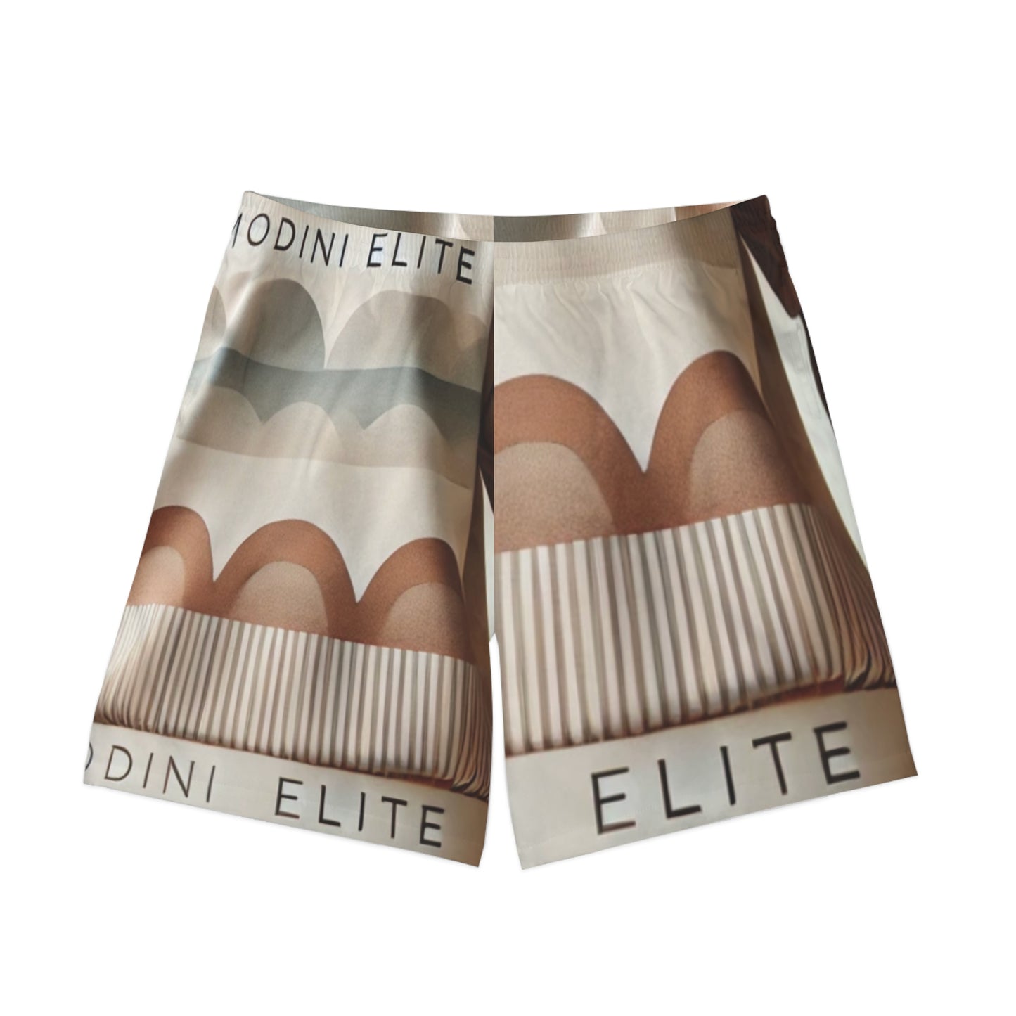 Men's Modern Beach Shorts with Abstract Waves Design