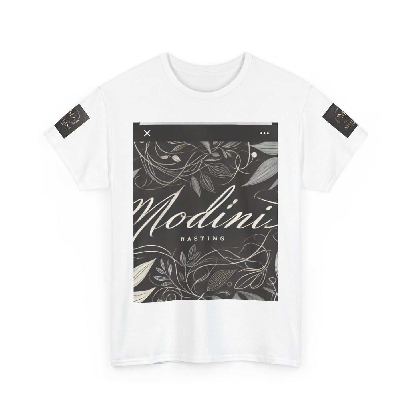 Modini Unisex Heavy Cotton Tee - Stylish Botanical Graphic T-Shirt for Casual Wear