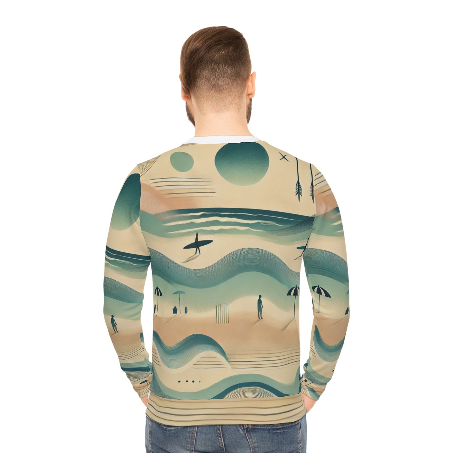 Beach Vibes Lightweight Sweatshirt - Relaxing Coastal Artwork