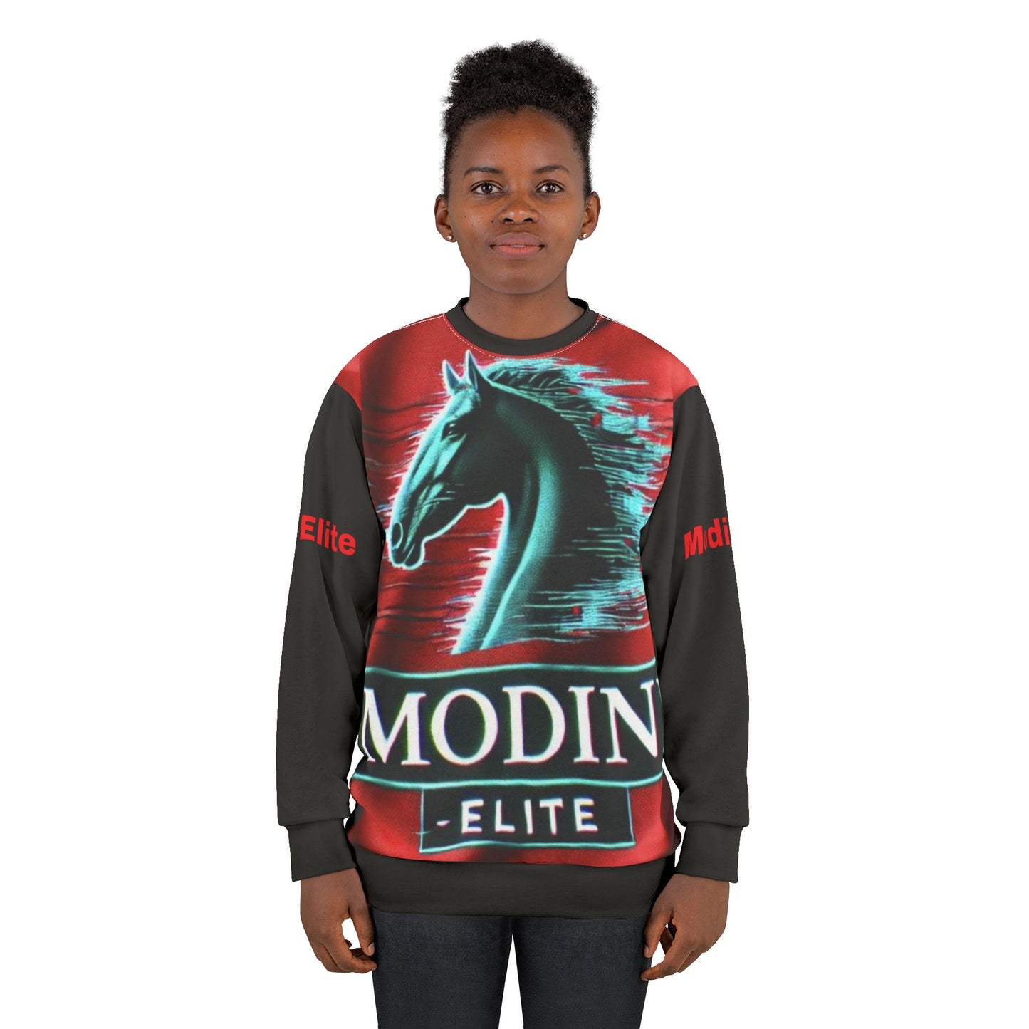 Unisex Horse Sweatshirt, Bold Equine Design, Casual Wear, Gift for Horse Lovers, Statement Pullover, Unique Style