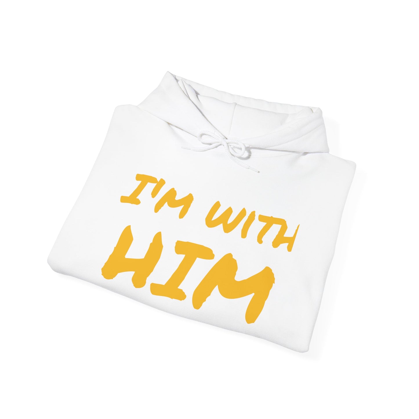 Unisex Heavy Blend™ Hooded Sweatshirt - "I'M WITH HIM" Statement Sweatshirt for Casual Comfort