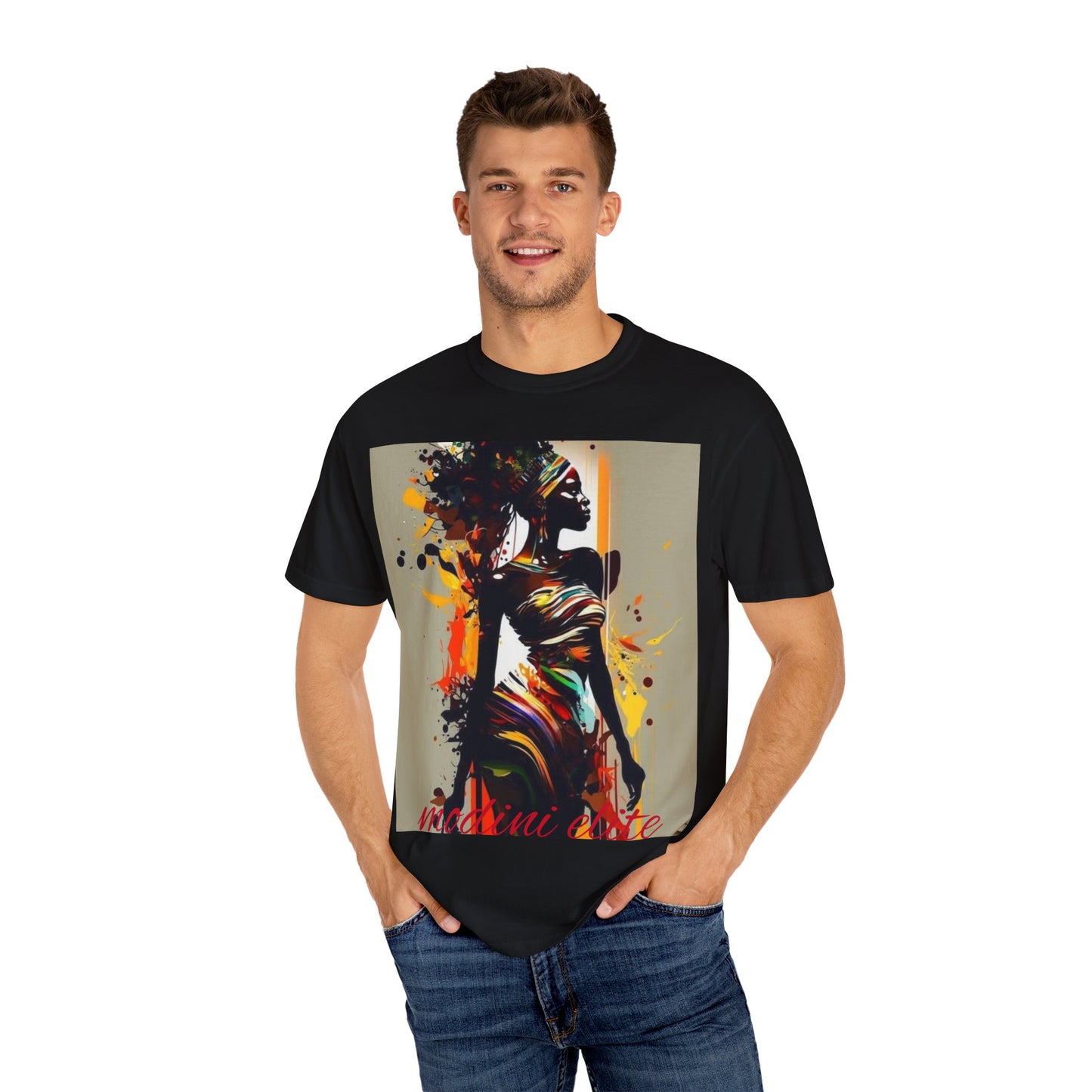 Artistic African Woman T-Shirt | Unisex Garment-Dyed Tee | Inspirational Fashion