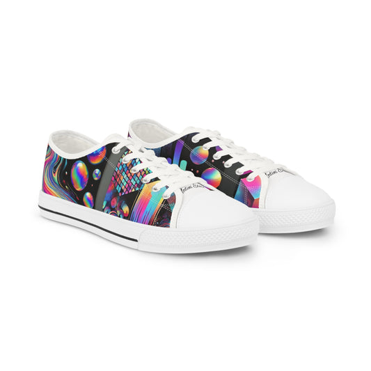 Men's Low Top Sneakers with Colorful Bubble Design - Stylish & Trendy