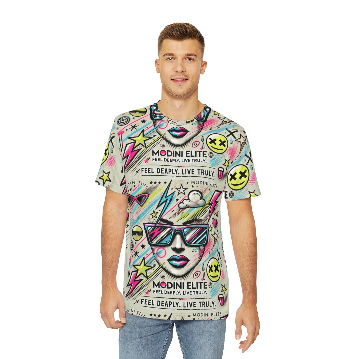 Vibrant Graphic Tee - "Feel Deeply, Live Truly"