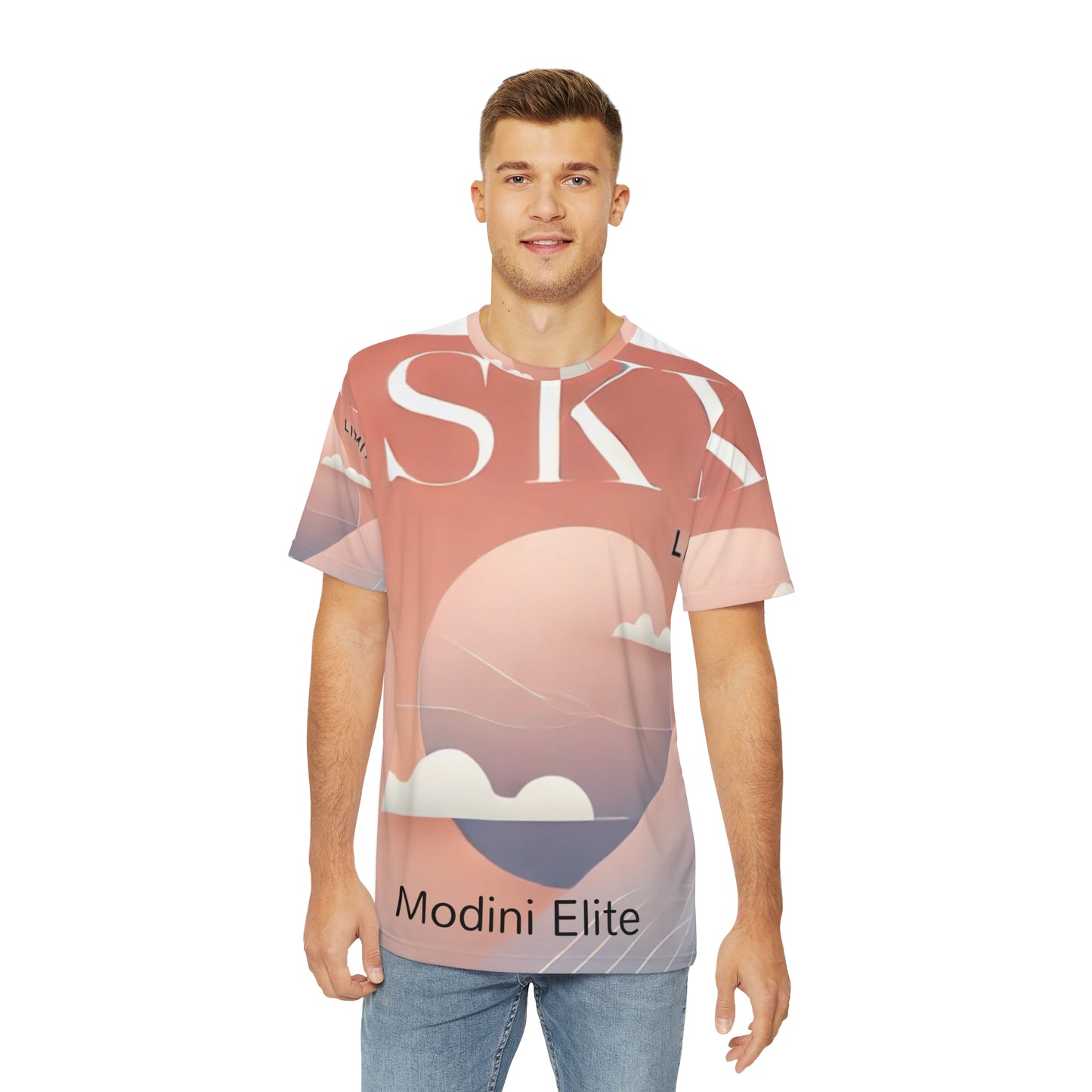 Men's Polyester Tee - Sky Limit Graphic T-Shirt for Casual Wear