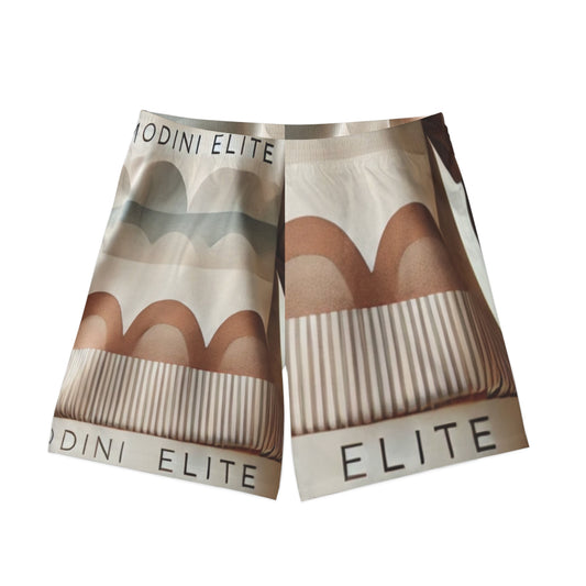 Men's Modern Beach Shorts with Abstract Waves Design