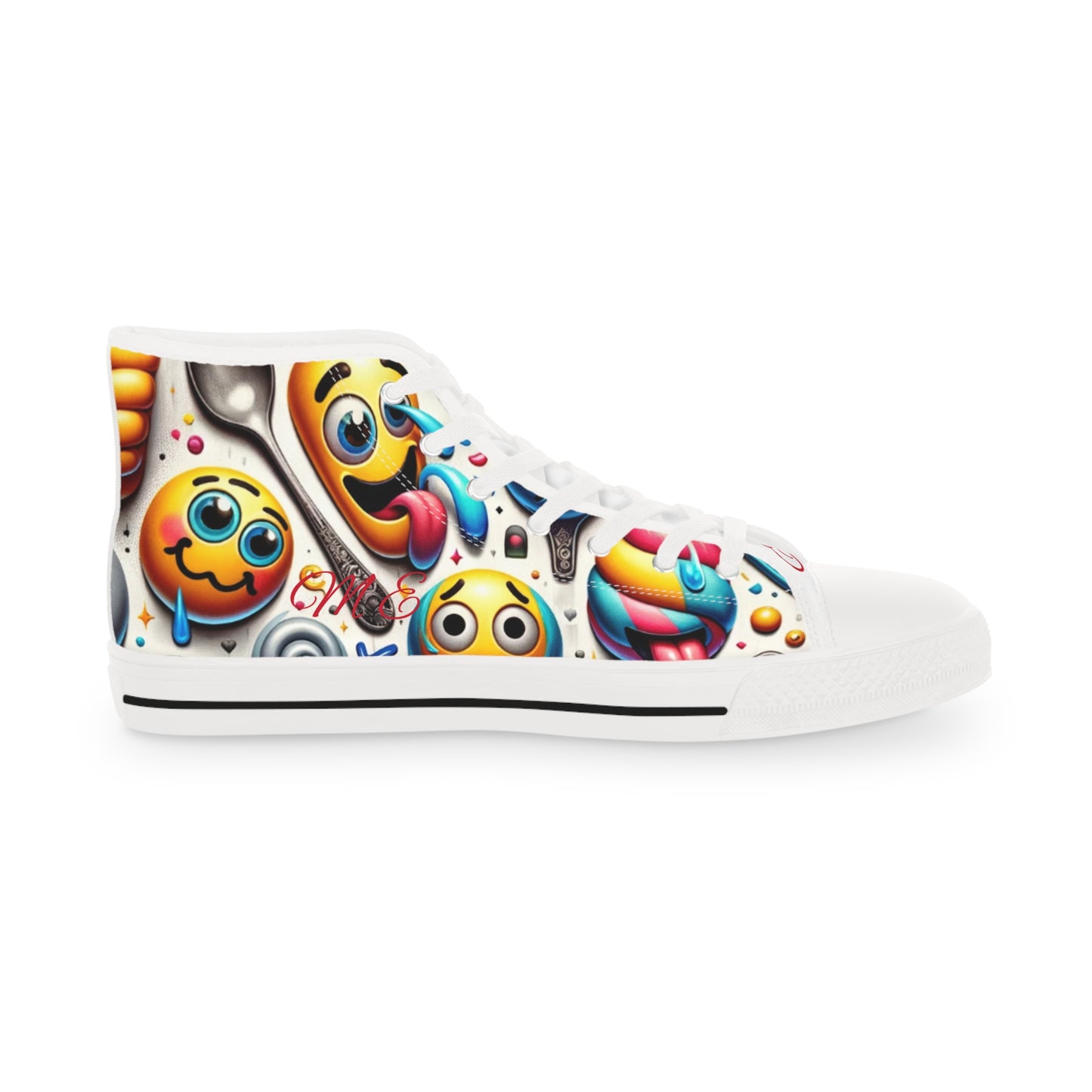 Men's Colorful High Top Sneakers - Fun Artistic Design