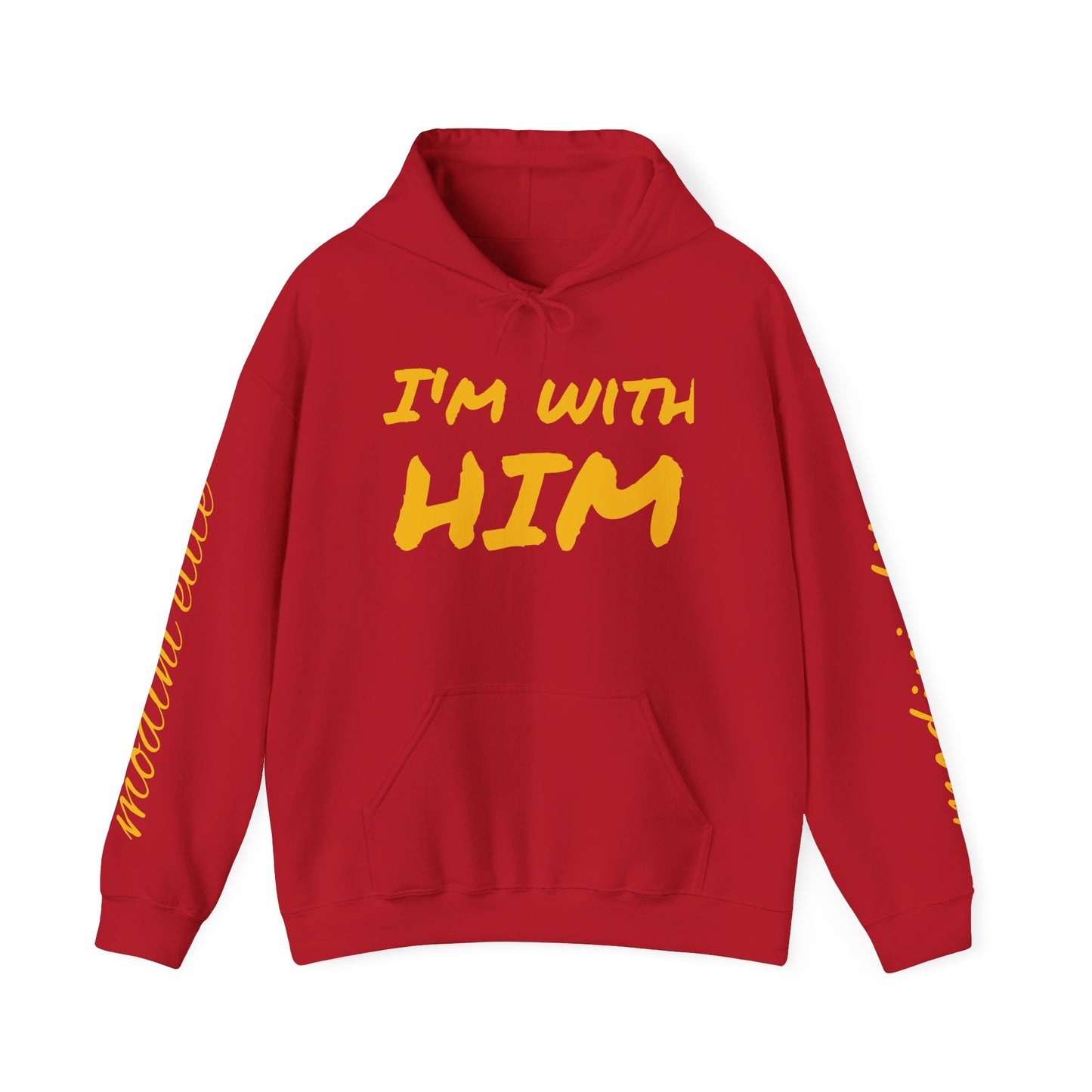 Unisex Heavy Blend™ Hooded Sweatshirt - "I'M WITH HIM" Statement Sweatshirt for Casual Comfort