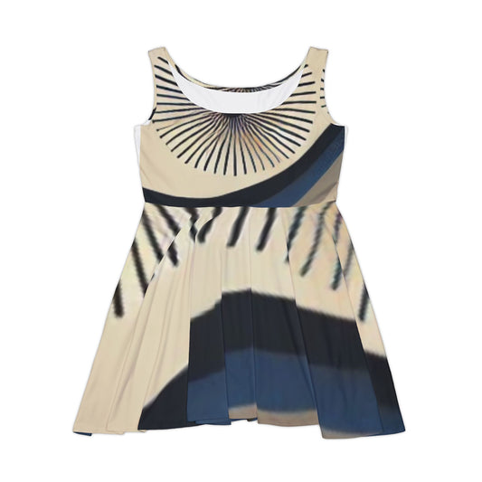 Elegant Geometric Women's Skater Dress - Perfect for Casual Outings & Special Occasions