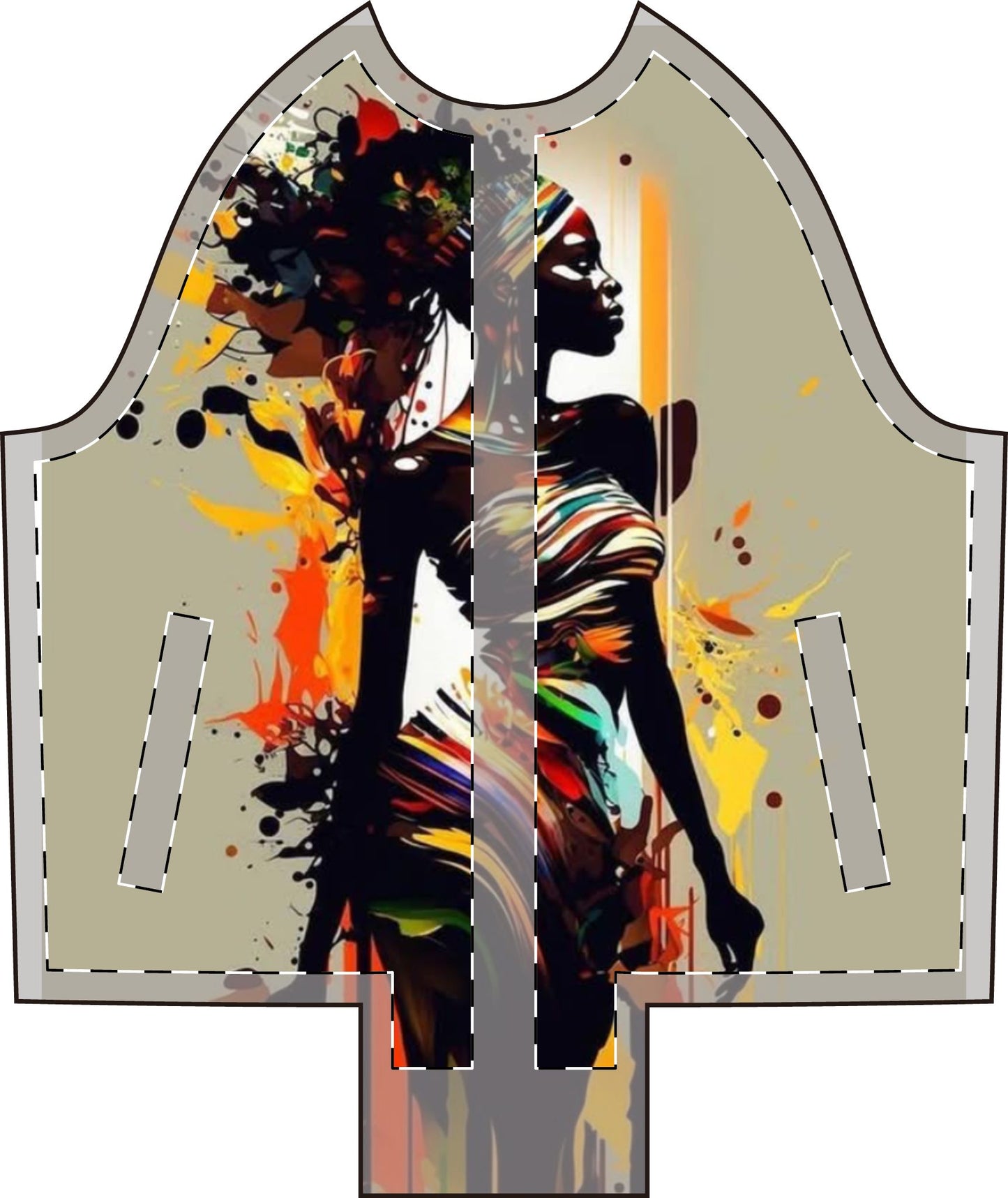 Artistic Women's Varsity Jacket - Colorful Afrocentric Design