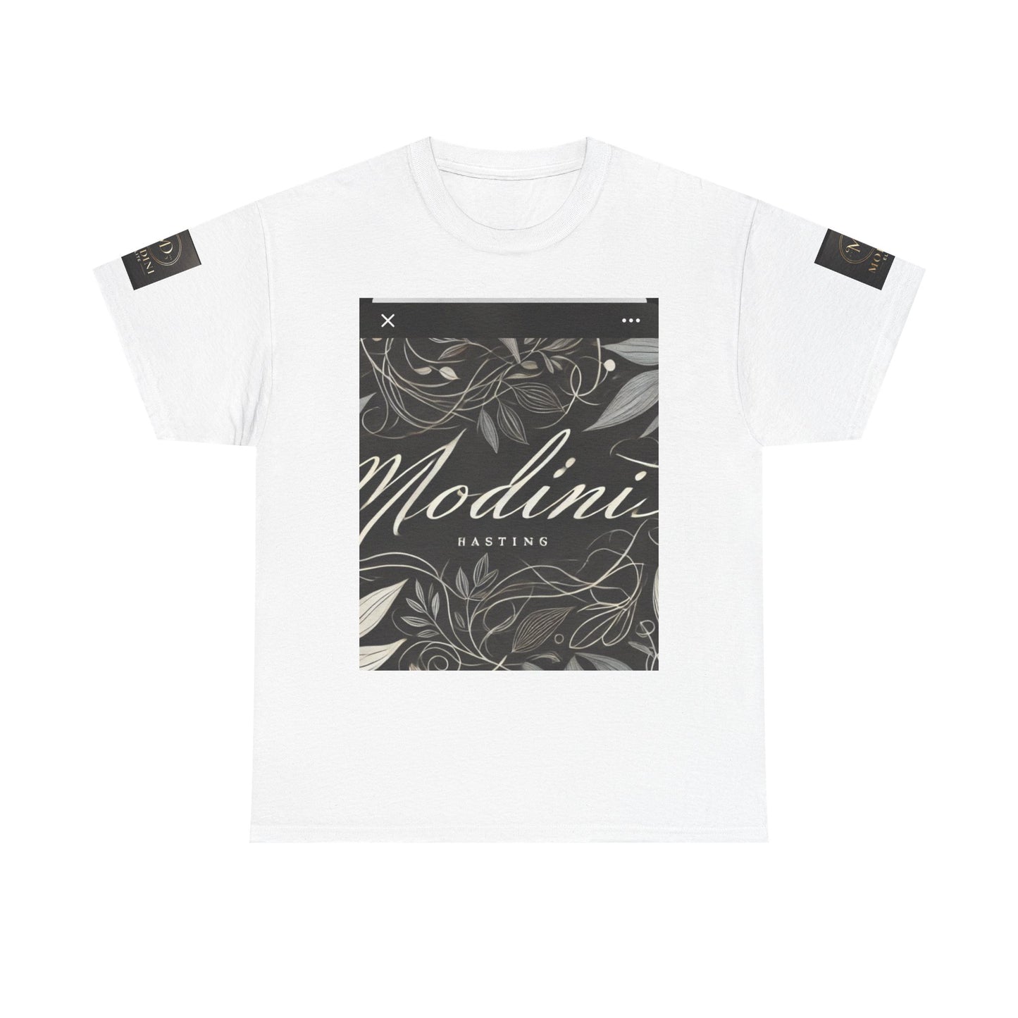 Modini Unisex Heavy Cotton Tee - Stylish Botanical Graphic T-Shirt for Casual Wear