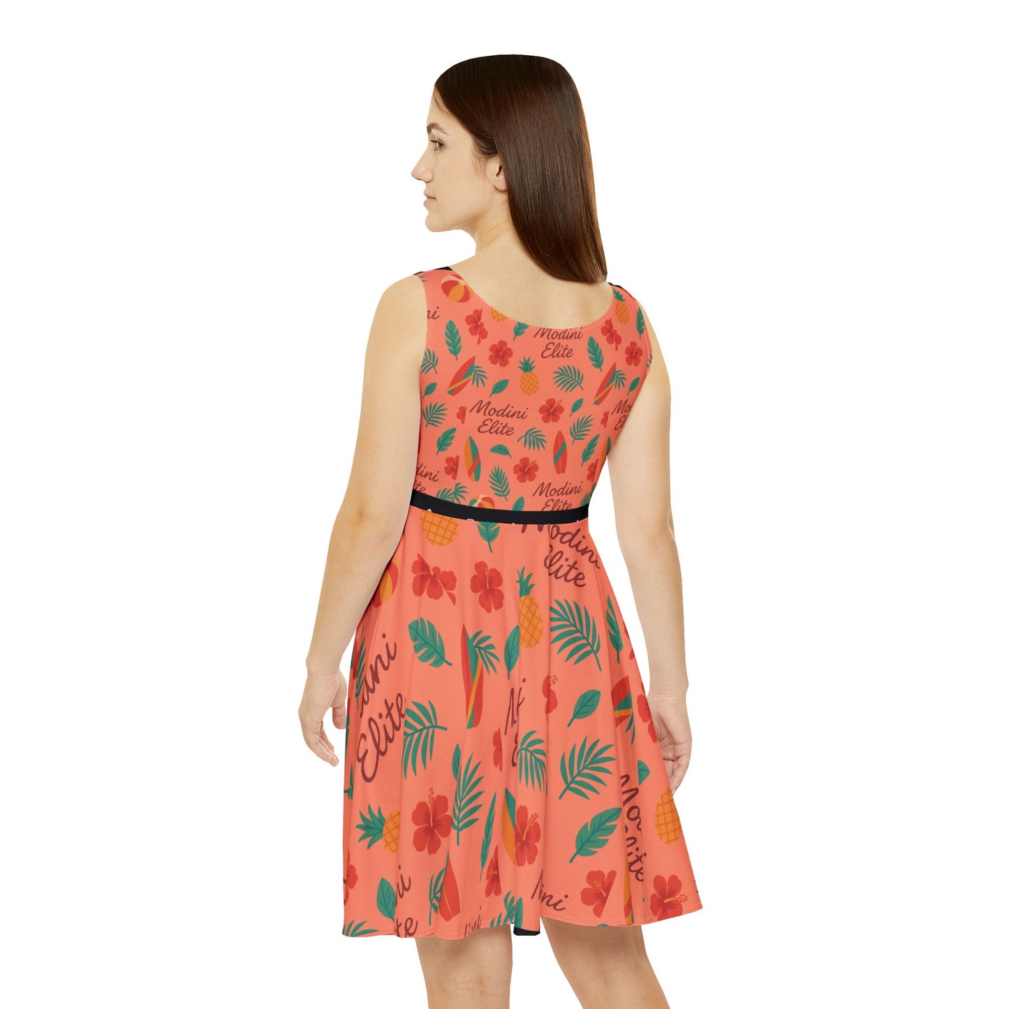 Tropical Floral Skater Dress, Summer Dress, Beach Party Outfit, Vacation Wear, Casual Women’s Dress, Floral Print AOP Dress