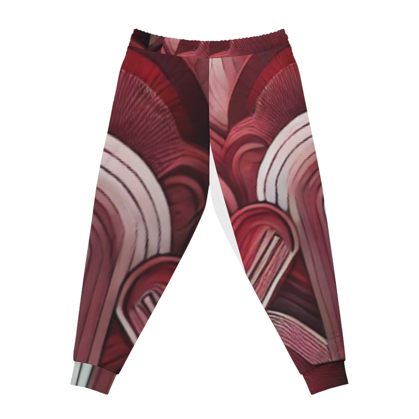 Stylish Athletic Joggers with Abstract Red Design - Comfortable Sportswear for Active Lifestyles