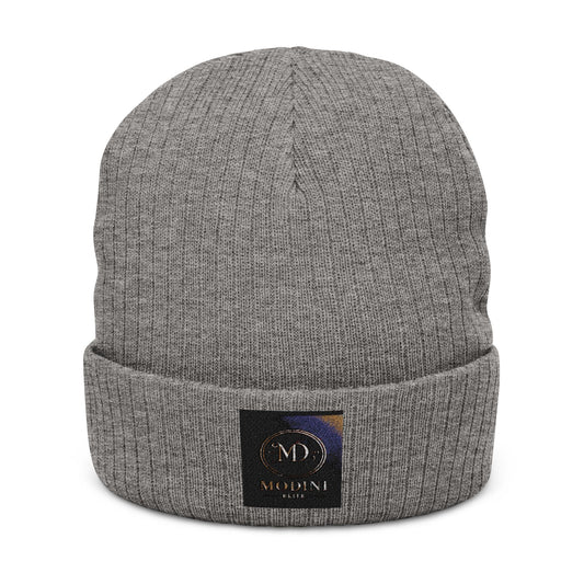 Stylish Ribbed Knit Beanie with Custom Embroidery