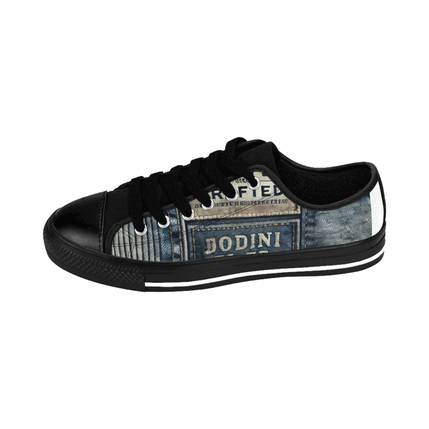 Stylish Men's Sneakers with Denim Print - Casual Footwear for Everyday Wear