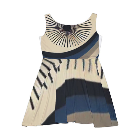 Elegant Geometric Women's Skater Dress - Perfect for Casual Outings & Special Occasions