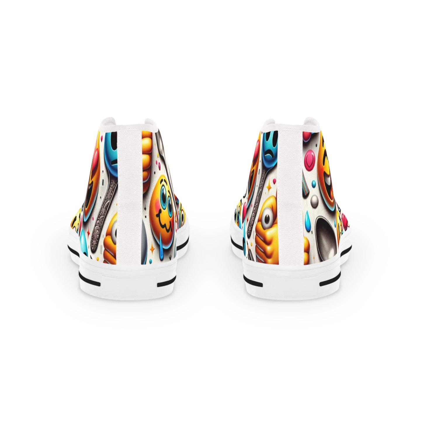 Men's Colorful High Top Sneakers - Fun Artistic Design