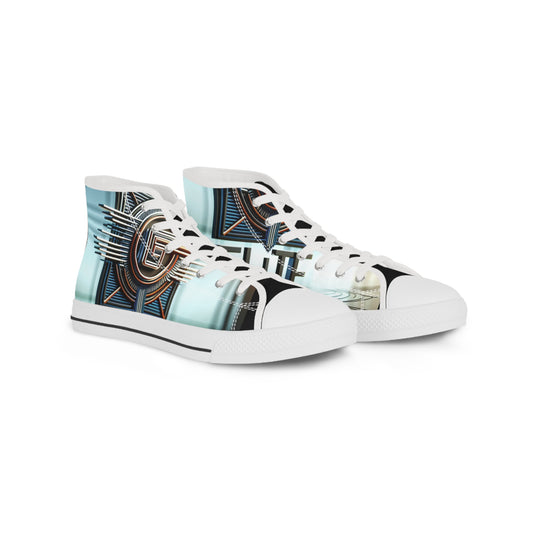Stylish High Top Sneakers for Trendsetters, Unique Canvas Shoes, Casual Footwear, Gift for Men, Fashion Sneakers, Street Style Shoes