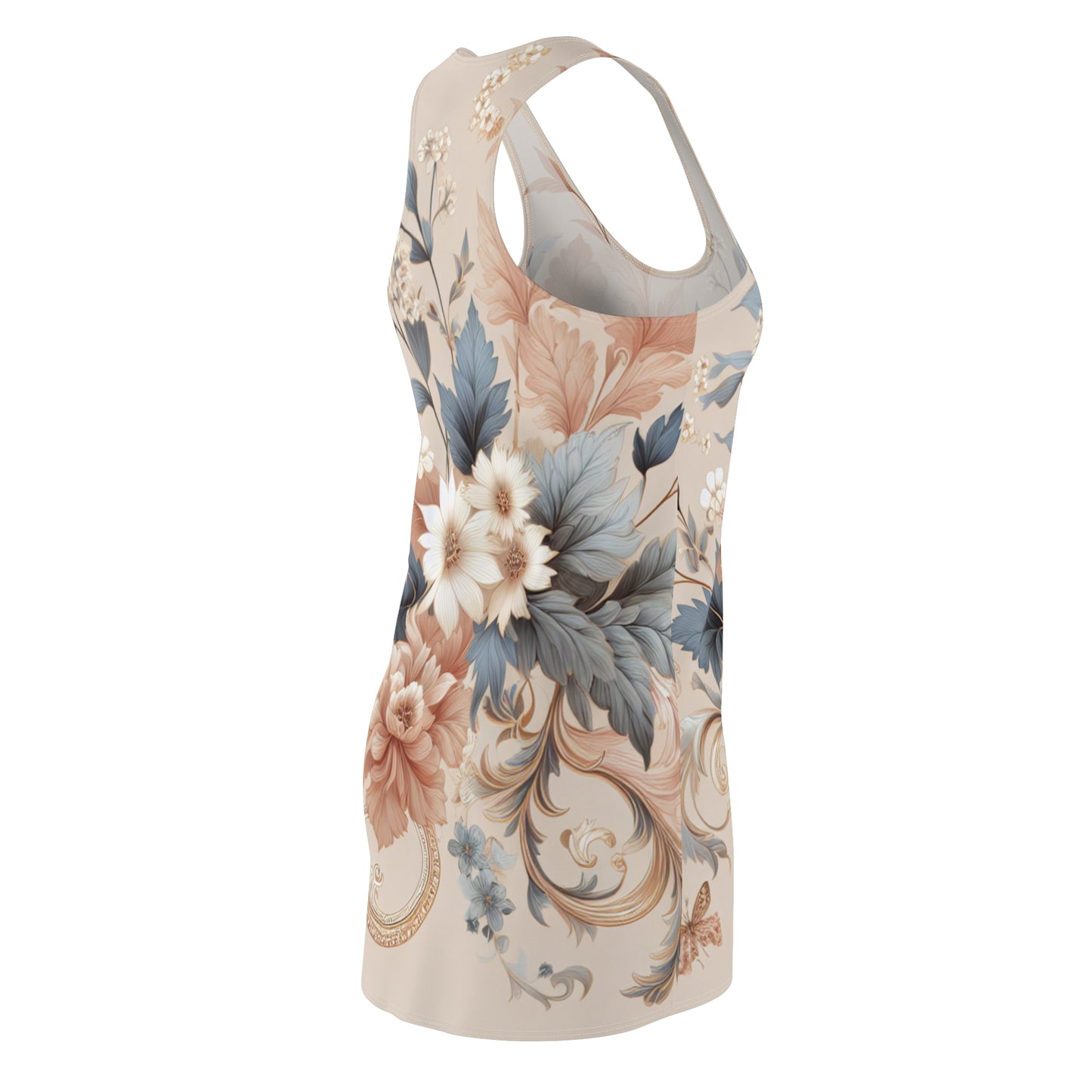 Floral Women's Cut & Sew Racerback Dress – Elegant & Comfortable Summer Style