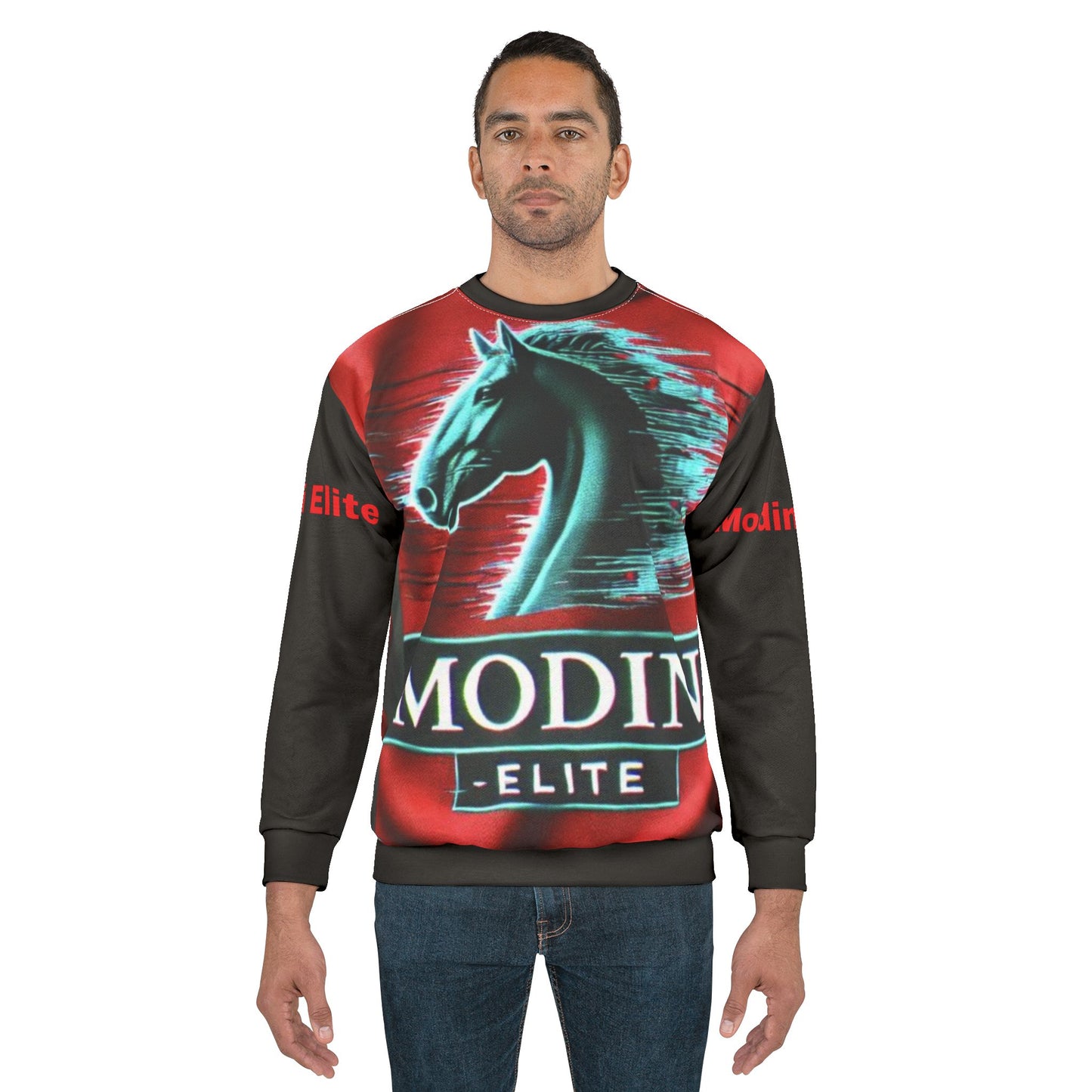 Unisex Horse Sweatshirt, Bold Equine Design, Casual Wear, Gift for Horse Lovers, Statement Pullover, Unique Style