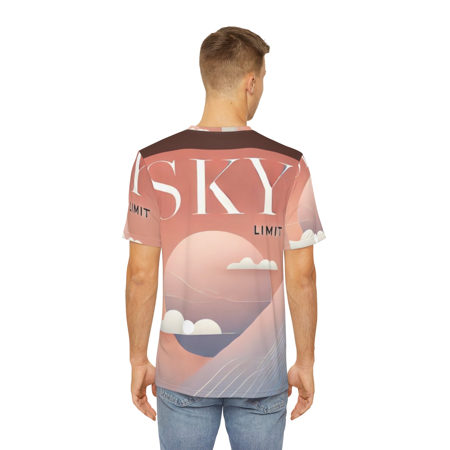 Men's Polyester Tee - Sky Limit Graphic T-Shirt for Casual Wear
