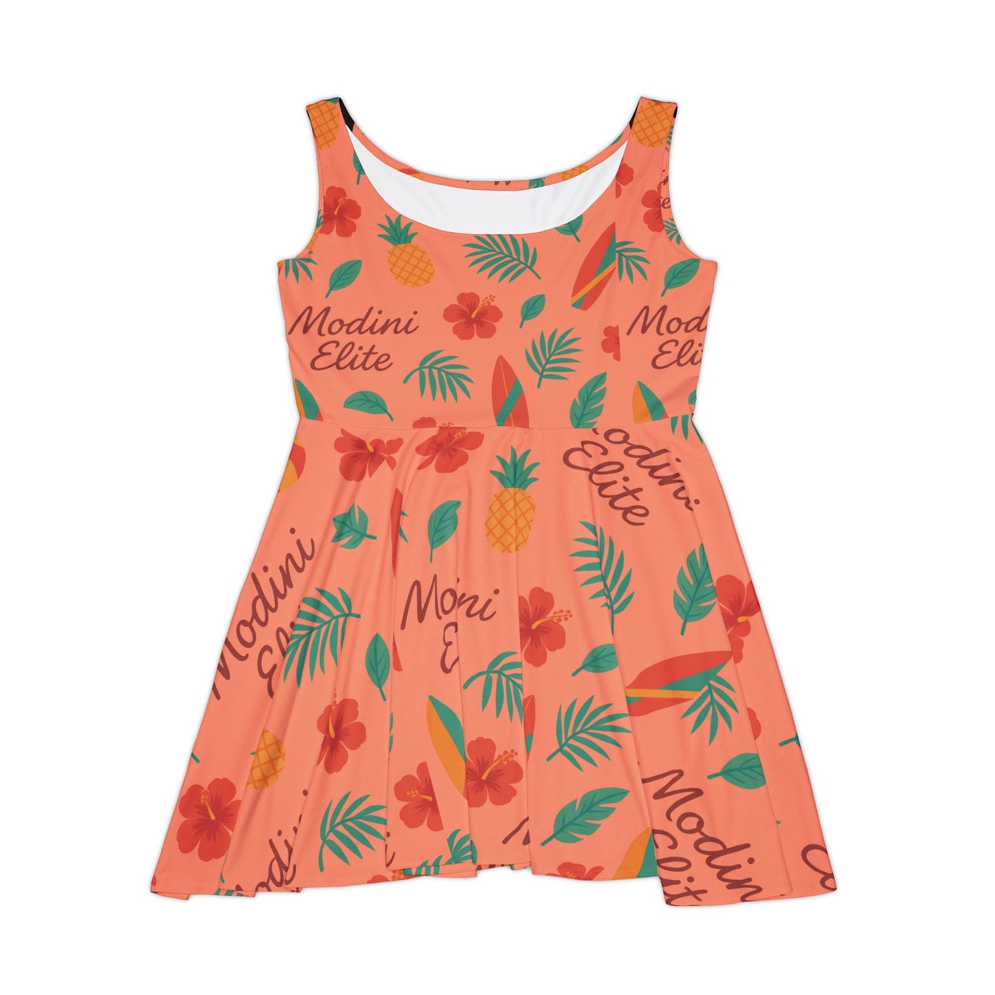 Tropical Floral Skater Dress, Summer Dress, Beach Party Outfit, Vacation Wear, Casual Women’s Dress, Floral Print AOP Dress