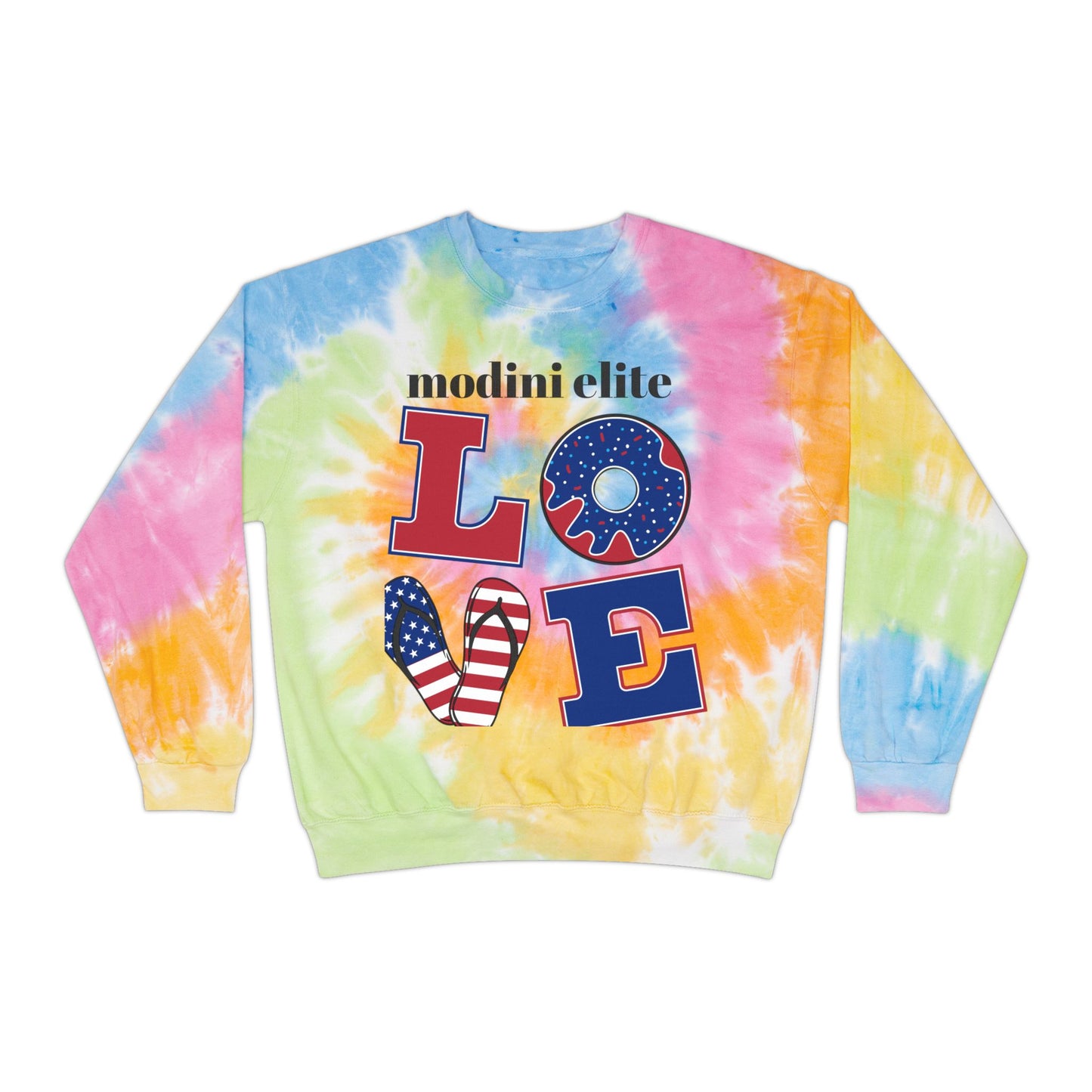 Unisex Tie-Dye Sweatshirt with 'LOVE' Design - Perfect for Celebrations and Casual Wear