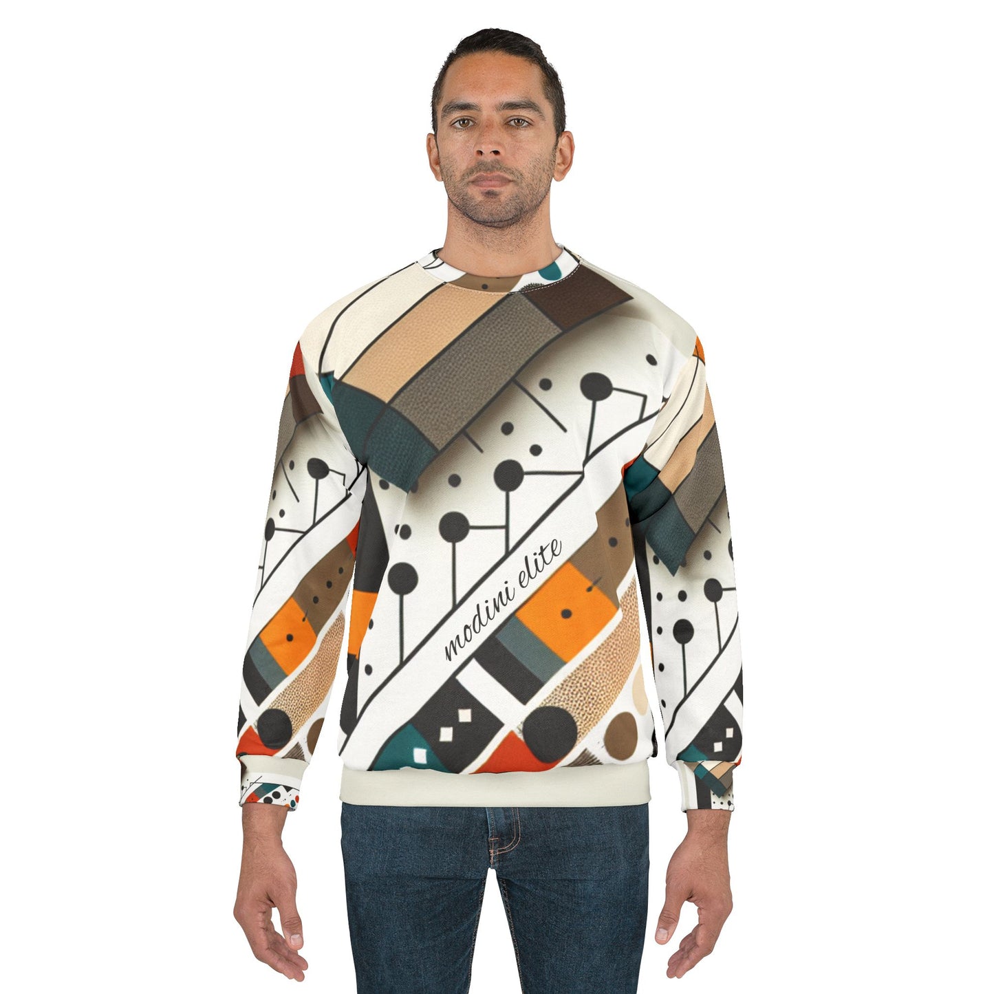 Geometric Pattern Unisex Sweatshirt – Modern Aesthetic for Everyday Comfort