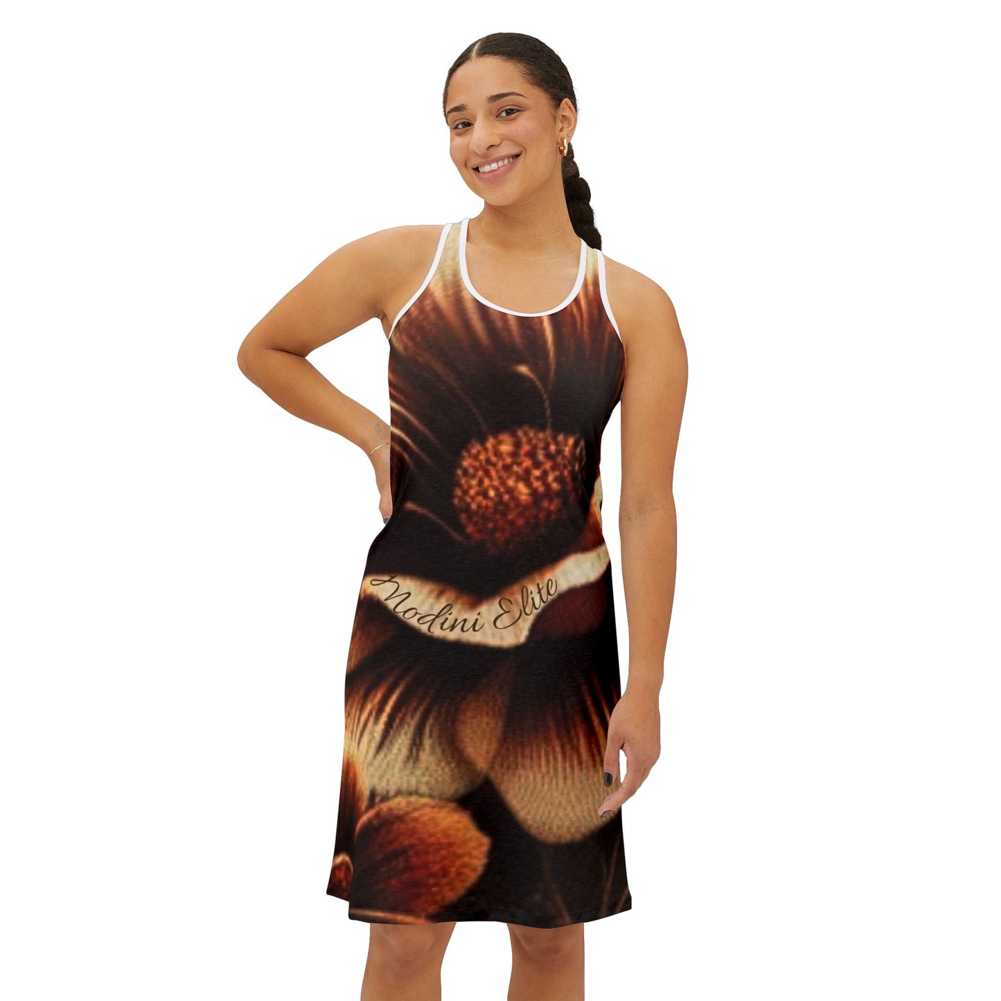 Elegant Floral Racerback Dress, Casual Dress, Summer Outfit, Beachwear, Stylish Dress for Women, Floral Print Dress