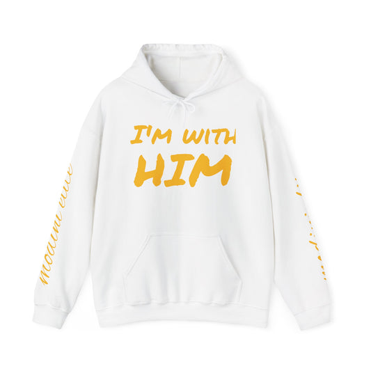 Unisex Heavy Blend™ Hooded Sweatshirt - "I'M WITH HIM" Statement Sweatshirt for Casual Comfort