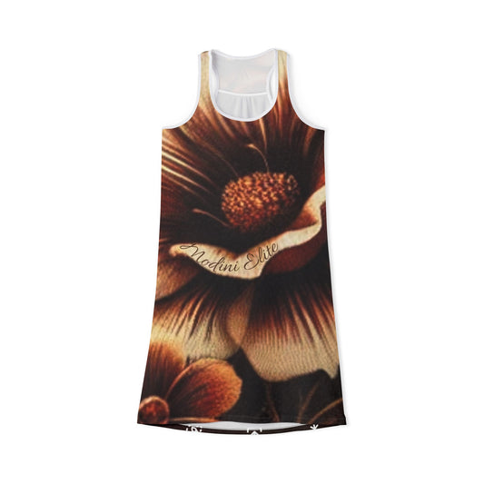 Elegant Floral Racerback Dress, Casual Dress, Summer Outfit, Beachwear, Stylish Dress for Women, Floral Print Dress