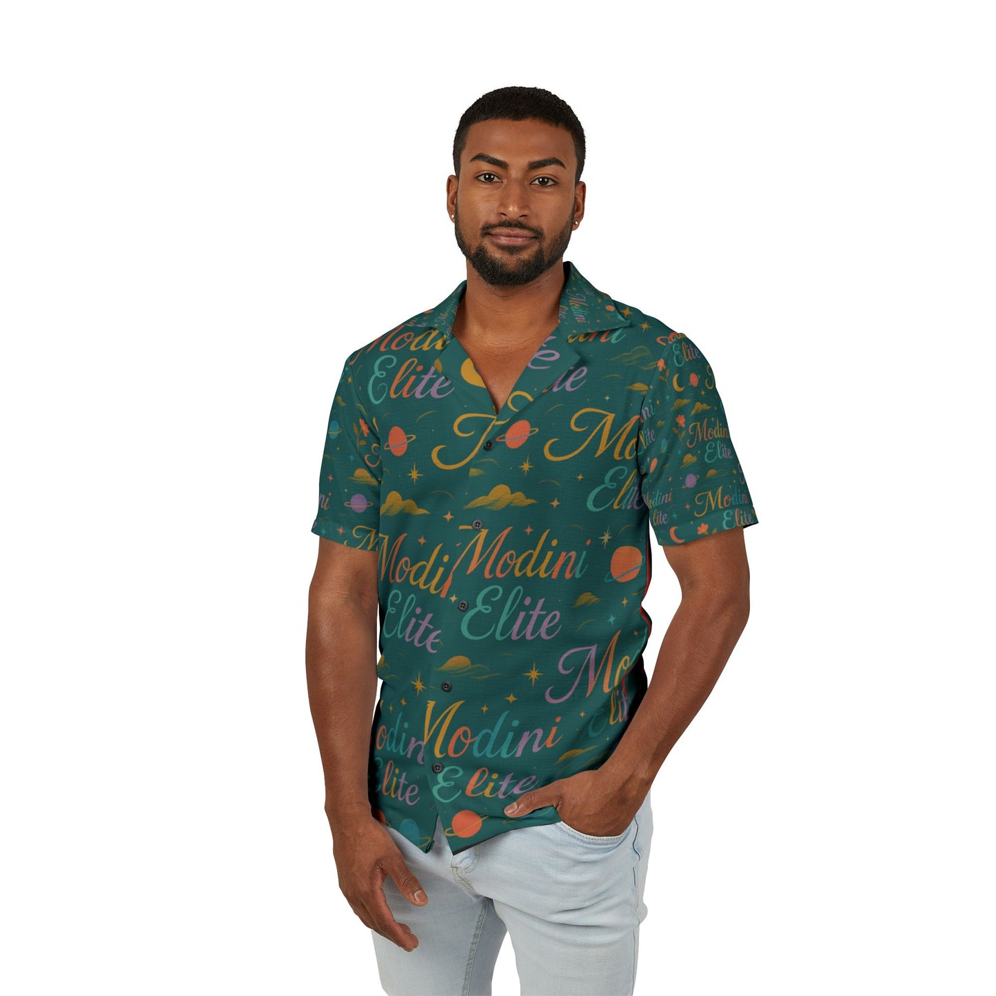 Men's Hawaiian Camp Shirt, Tropical Vacation Shirt, Beach Party Top, Summer Casual Wear, Gift for Him, AOP Shirt