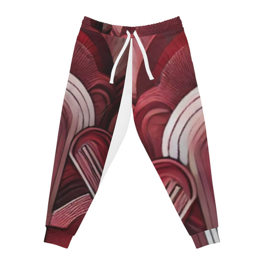 Stylish Athletic Joggers with Abstract Red Design - Comfortable Sportswear for Active Lifestyles