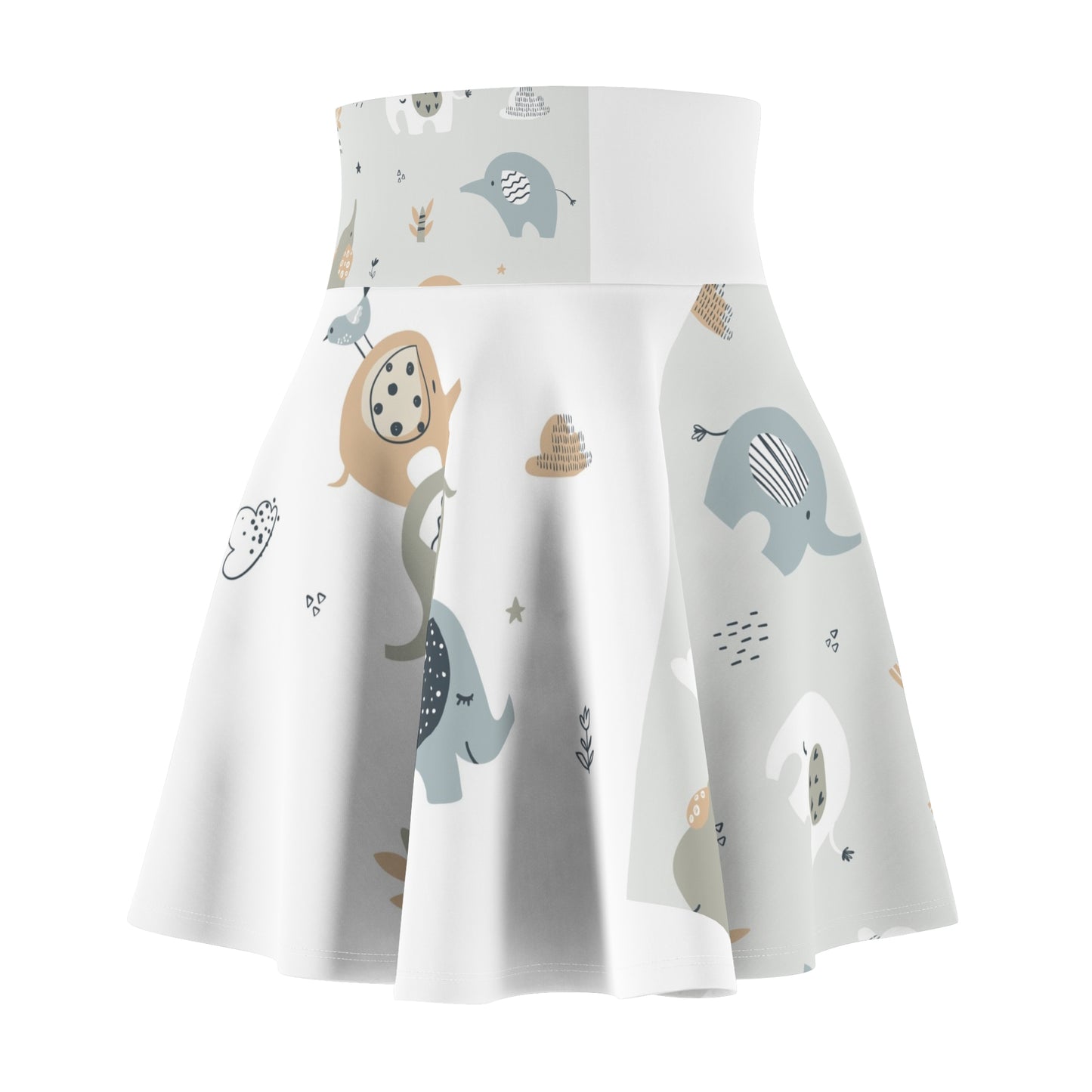 Whimsical Elephant Women's Skater Skirt – Fun & Playful Fashion Statement