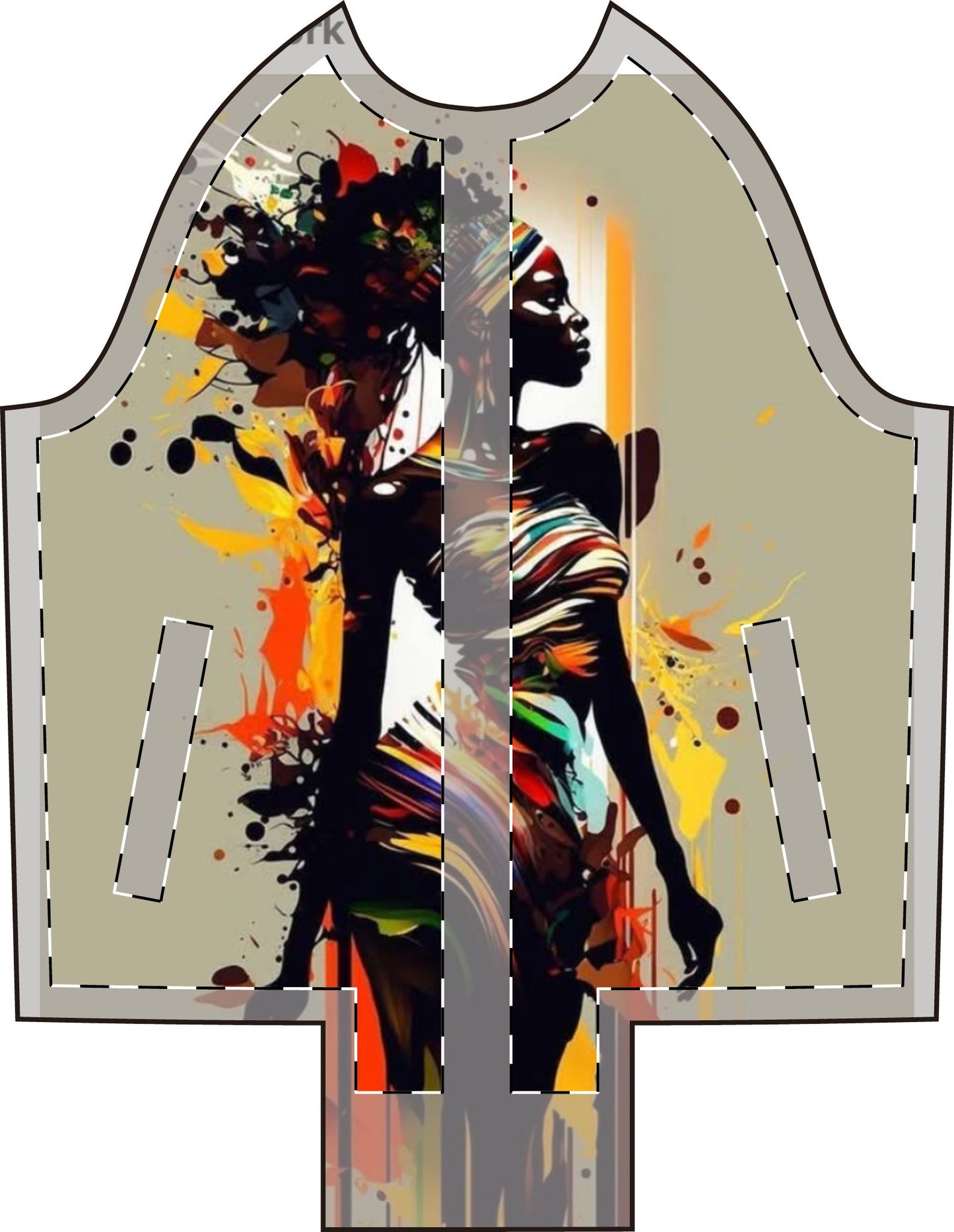 Artistic Women's Varsity Jacket - Colorful Afrocentric Design