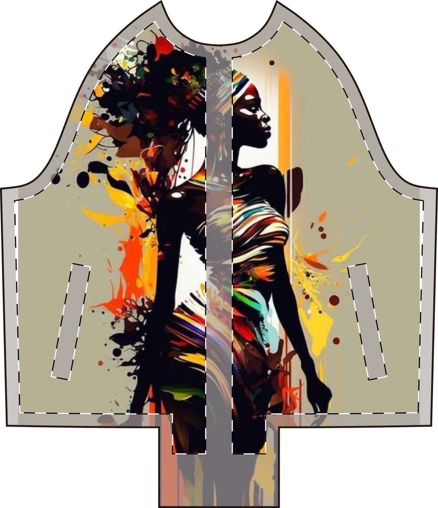 Artistic Women's Varsity Jacket - Colorful Afrocentric Design