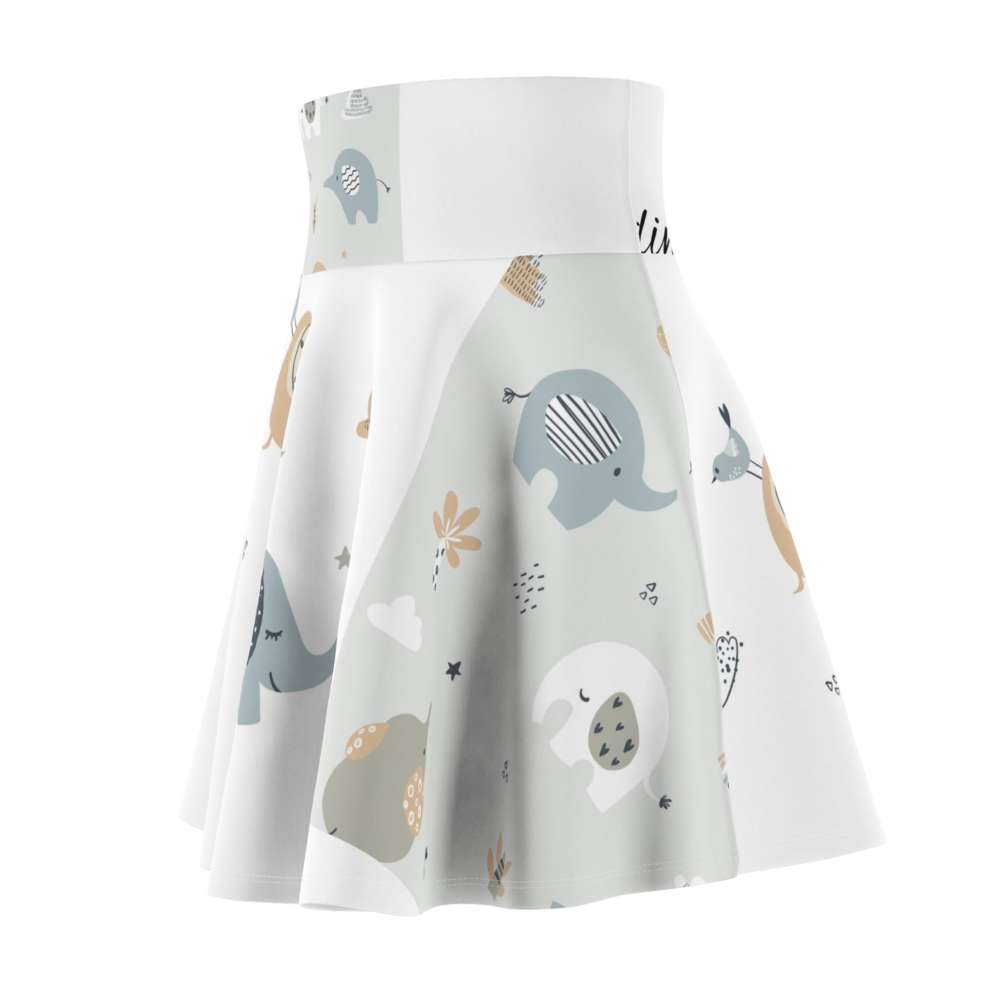 Whimsical Elephant Women's Skater Skirt – Fun & Playful Fashion Statement