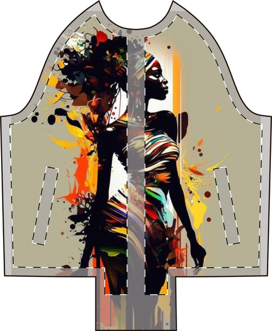 Artistic Women's Varsity Jacket - Colorful Afrocentric Design