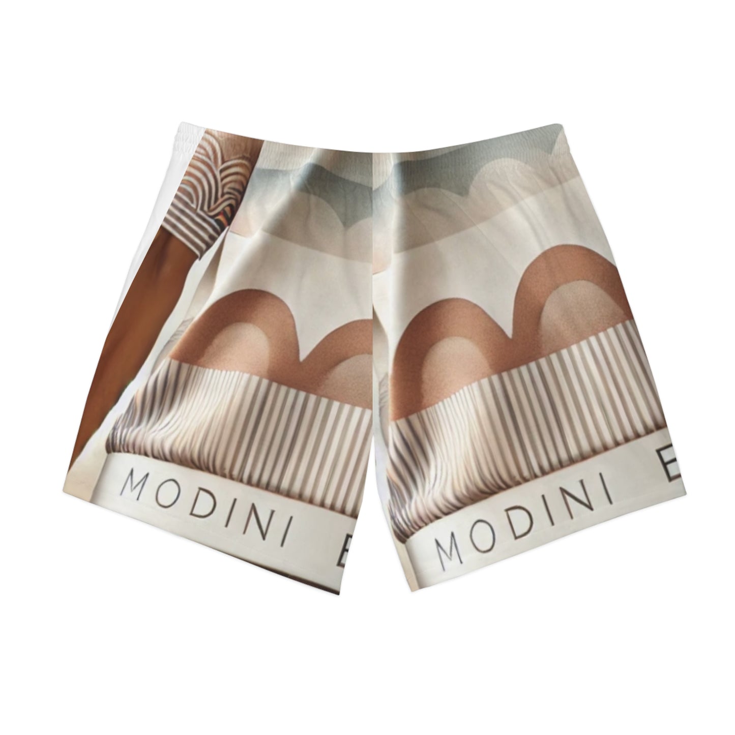 Men's Modern Beach Shorts with Abstract Waves Design