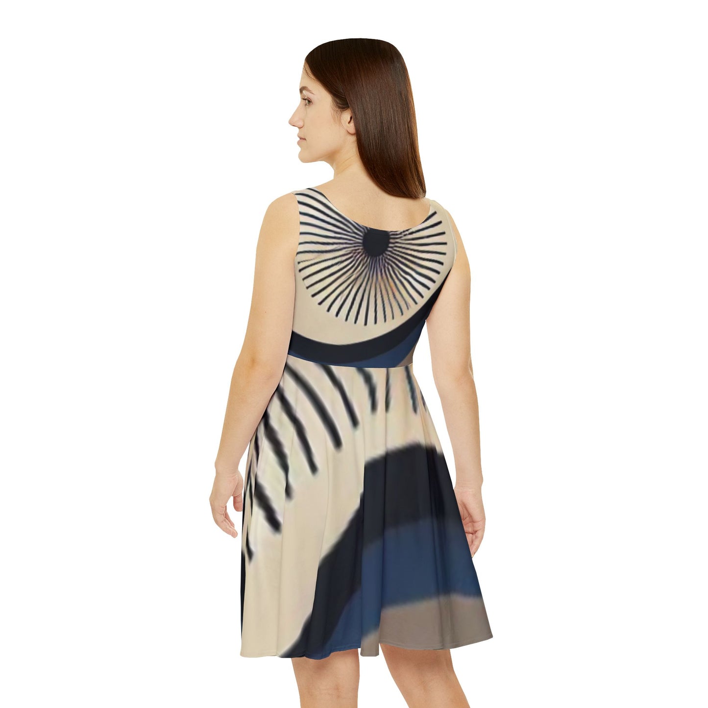 Elegant Geometric Women's Skater Dress - Perfect for Casual Outings & Special Occasions