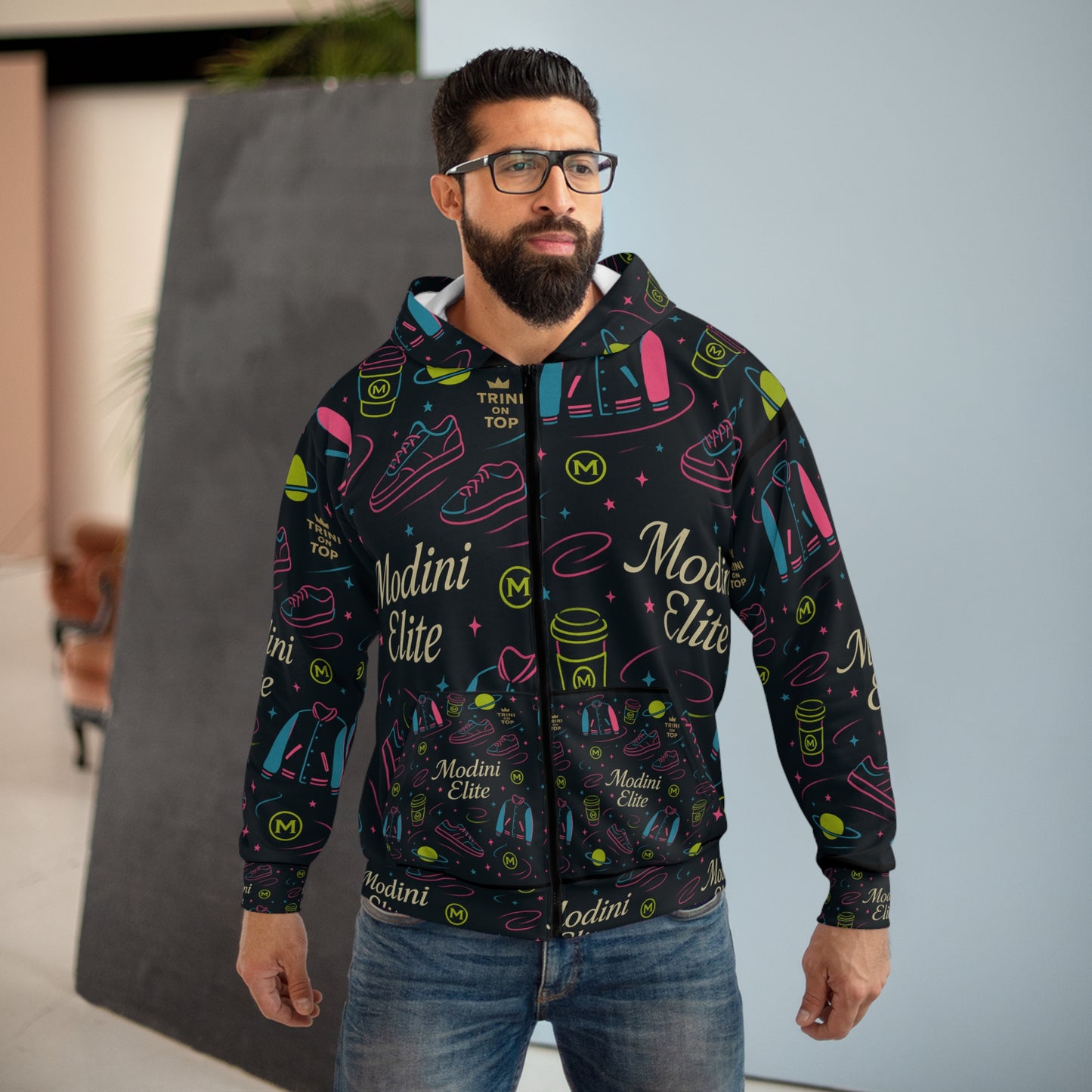 Stylish Unisex Zip Hoodie for Trendsetters, Unique Athletic Apparel, Gift for Sports Lovers, Casual Wear, Personalized Zip-Up Hoodie