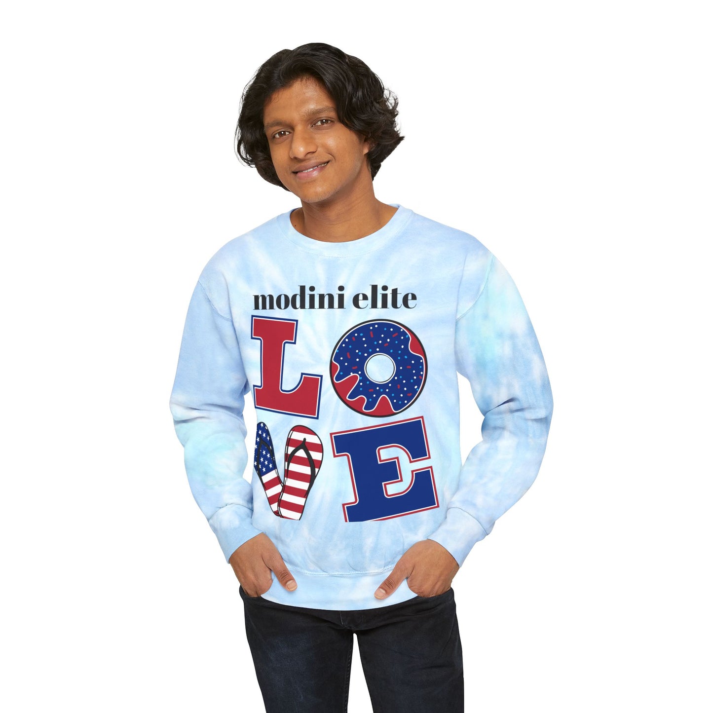 Unisex Tie-Dye Sweatshirt with 'LOVE' Design - Perfect for Celebrations and Casual Wear