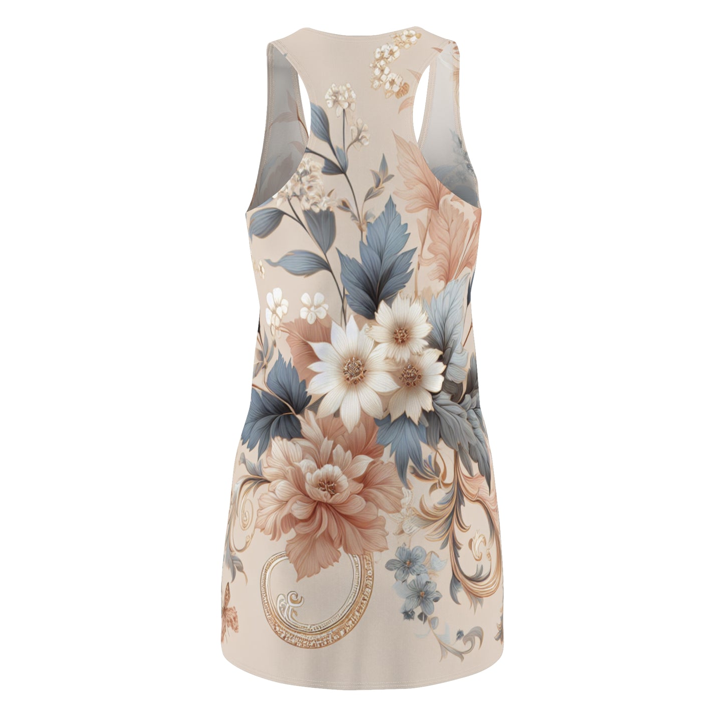 Floral Women's Cut & Sew Racerback Dress – Elegant & Comfortable Summer Style