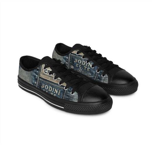 Stylish Men's Sneakers with Denim Print - Casual Footwear for Everyday Wear