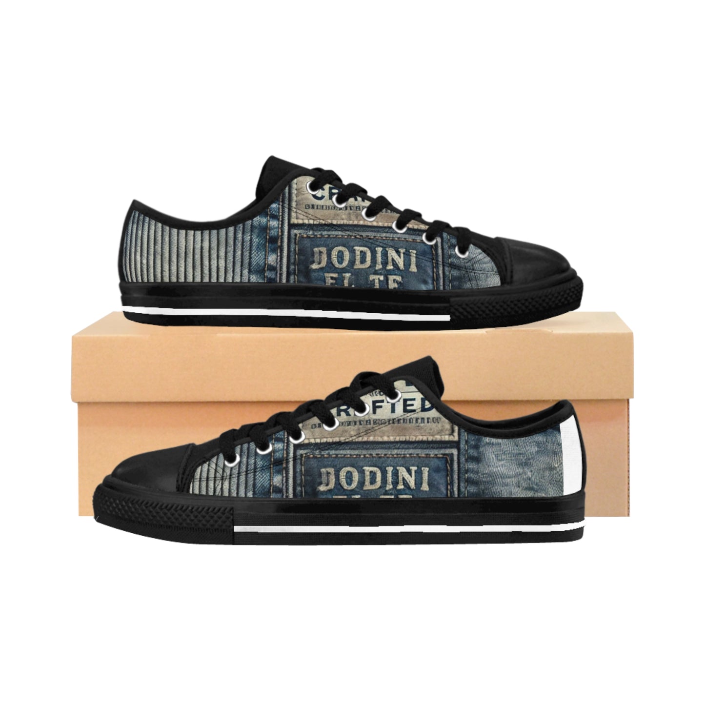 Stylish Men's Sneakers with Denim Print - Casual Footwear for Everyday Wear