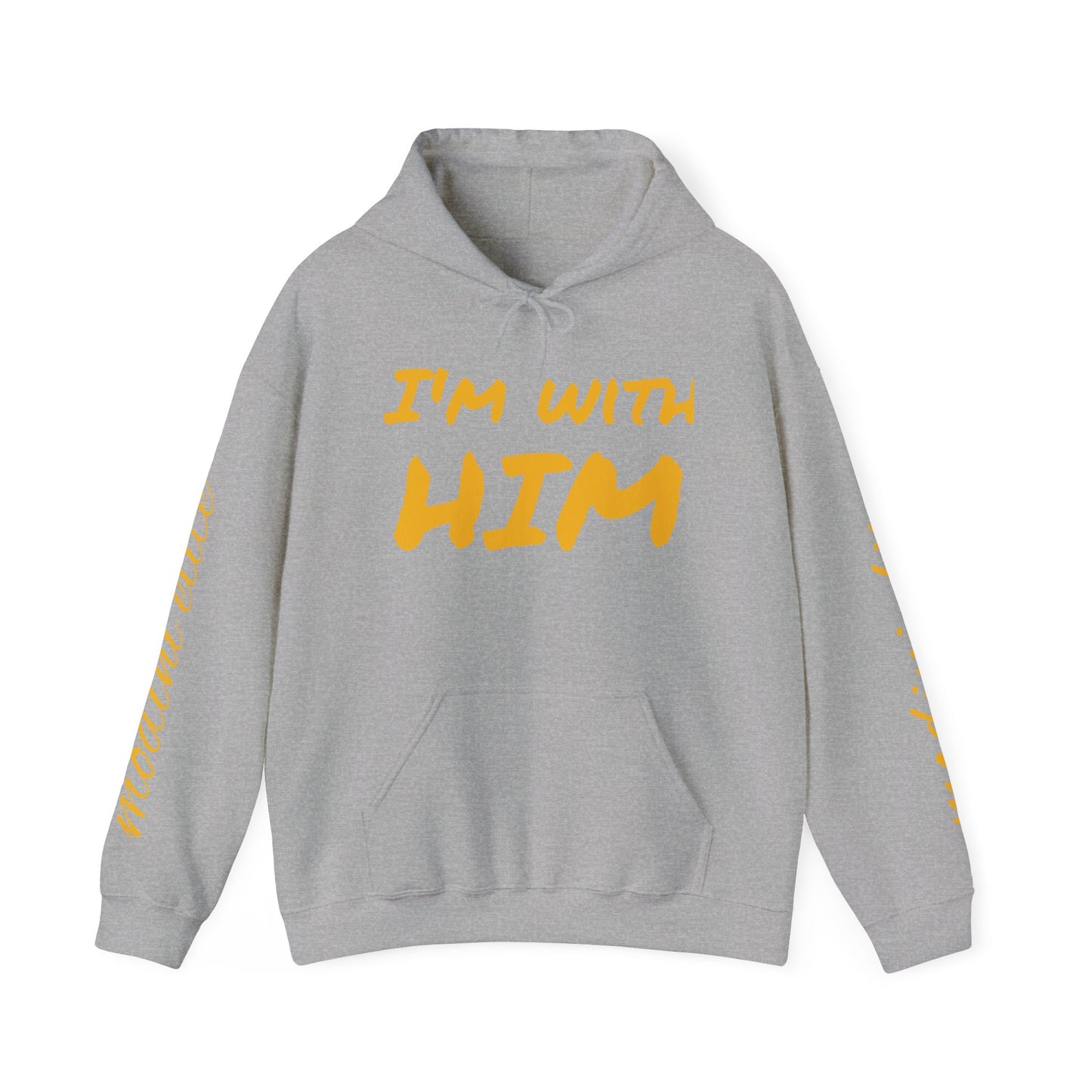 Unisex Heavy Blend™ Hooded Sweatshirt - "I'M WITH HIM" Statement Sweatshirt for Casual Comfort