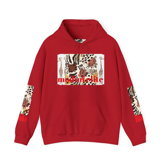 Trendy Unisex Hooded Sweatshirt with Animal Print - Perfect for Wildlife Lovers