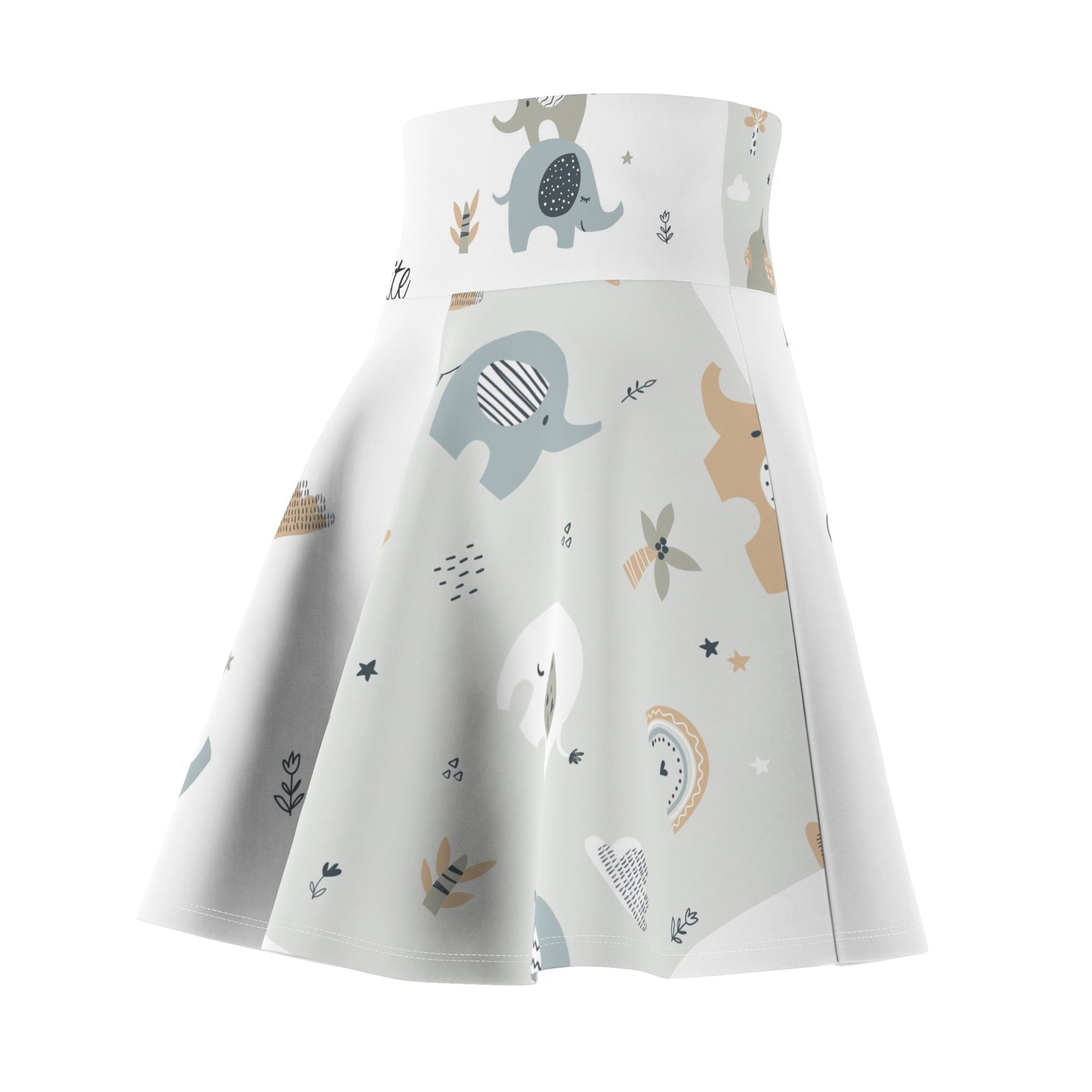 Whimsical Elephant Women's Skater Skirt – Fun & Playful Fashion Statement