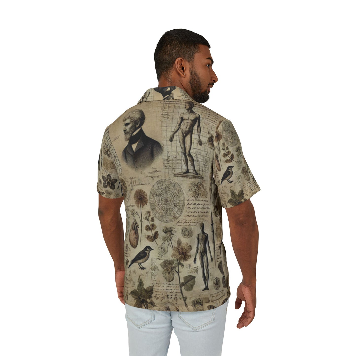 Vintage Botanical Hawaiian Camp Shirt for Men - Perfect for Summer Adventures